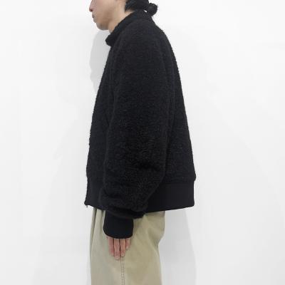 URU [ WOOL BOA ZIP UP BLOUSON ] BLACK