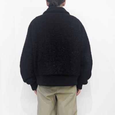 URU [ WOOL BOA ZIP UP BLOUSON ] BLACK