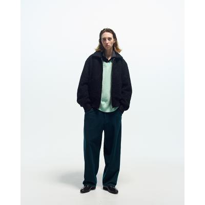 URU [ WOOL BOA ZIP UP BLOUSON ] BLACK