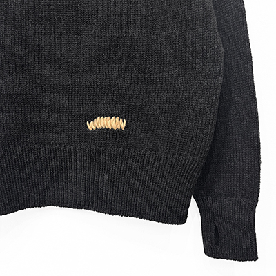 refomed [ GRANNY REPAIR KNIT SWEATER ] BLACK