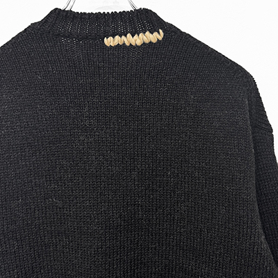 refomed [ GRANNY REPAIR KNIT SWEATER ] BLACK