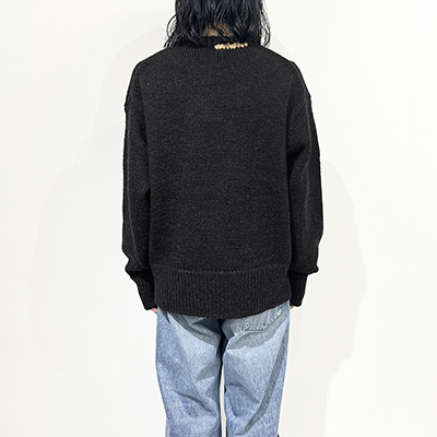 refomed [ GRANNY REPAIR KNIT SWEATER ] BLACK