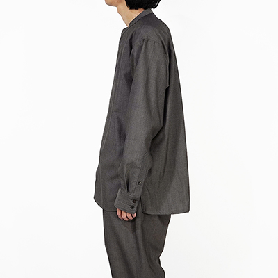 YANTOR [ Chambray Wool Flyfront Shirts ] GREIGE