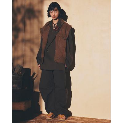 refomed [ GRANNY KNIT VEST ] BEIGE