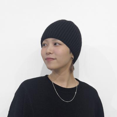 refomed [ GRANNY KNIT CAP ] BLACK