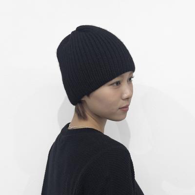 refomed [ GRANNY KNIT CAP ] BLACK