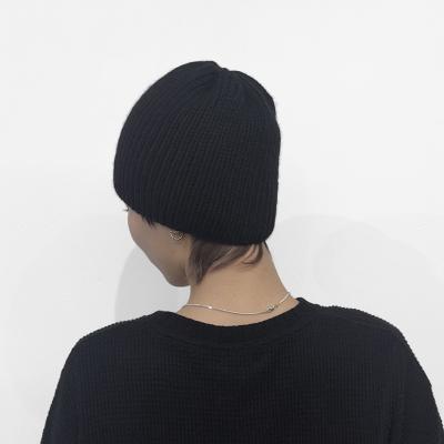 refomed [ GRANNY KNIT CAP ] BLACK