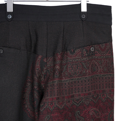YANTOR [ Tibetan Paisley Jacquard Wool 2tuck Fall Pants ] RED