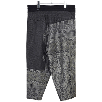 YANTOR [ Tibetan Paisley Jacquard Wool 2tuck Fall Pants ] GRAY
