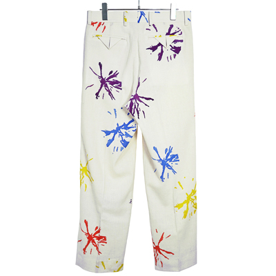 Sasquatchfabrix. [ "FLOWER DYES" SLACKS ] OFF WHITE