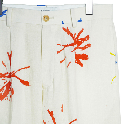 Sasquatchfabrix. [ "FLOWER DYES" SLACKS ] OFF WHITE