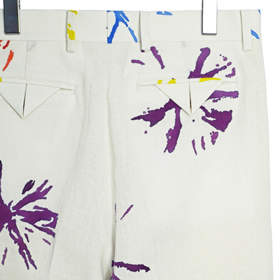 Sasquatchfabrix. [ "FLOWER DYES" SLACKS ] OFF WHITE