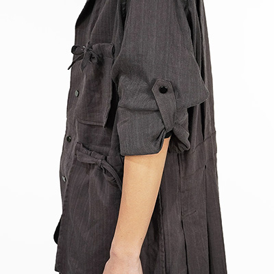 Sasquatchfabrix. [ DRAWSTRING PK BUSH SHIRT ] BROWN