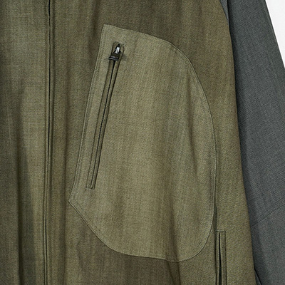 YANTOR [ Uneven Dyed Wool Wide Blouson ] BEIGE×GREIGE