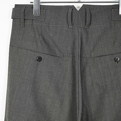 YANTOR [ Chambray Wool 2tuck Wide Pants ] GREIGE