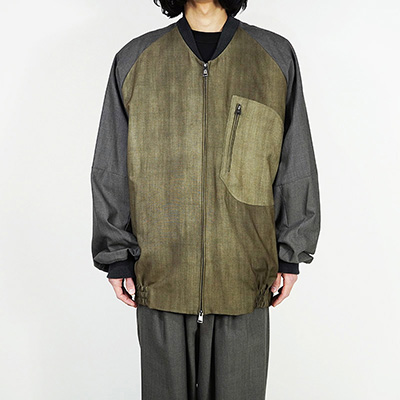 YANTOR [ Uneven Dyed Wool Wide Blouson ] BEIGE×GREIGE