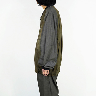 YANTOR [ Uneven Dyed Wool Wide Blouson ] BEIGE×GREIGE