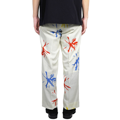 Sasquatchfabrix. [ "FLOWER DYES" SLACKS ] OFF WHITE