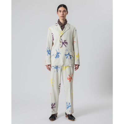 Sasquatchfabrix. [ "FLOWER DYES" SLACKS ] OFF WHITE