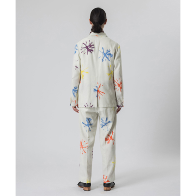 Sasquatchfabrix. [ "FLOWER DYES" SLACKS ] OFF WHITE