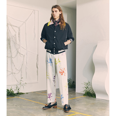 Sasquatchfabrix. [ "FLOWER DYES" SLACKS ] OFF WHITE