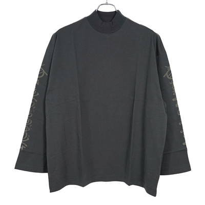 Sasquatchfabrix. [ MOCKNECK FLARE SLEEVE L/S TEE ] CHARCOAL GRAY