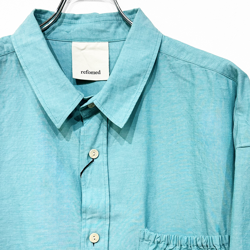 refomed [ WRIST PATCH WIDE SHIRT "CHAMBRAY" ] MINT