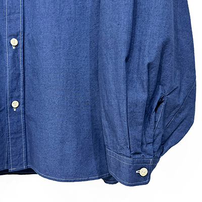 refomed [ WRIST PATCH WIDE SHIRT "CHAMBRAY" ] NAVY