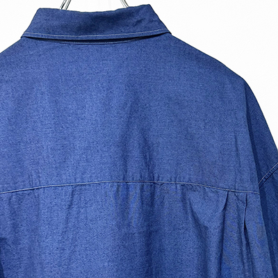 refomed [ WRIST PATCH WIDE SHIRT "CHAMBRAY" ] NAVY