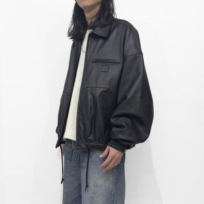 refomed [ CCU LEATHER WORK JACKET ] BLACK