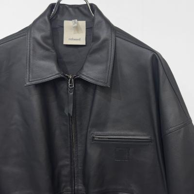 refomed [ CCU LEATHER WORK JACKET ] BLACK