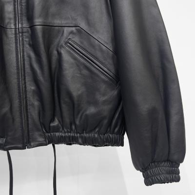 refomed [ CCU LEATHER WORK JACKET ] BLACK