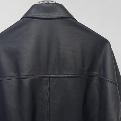 refomed [ CCU LEATHER WORK JACKET ] BLACK