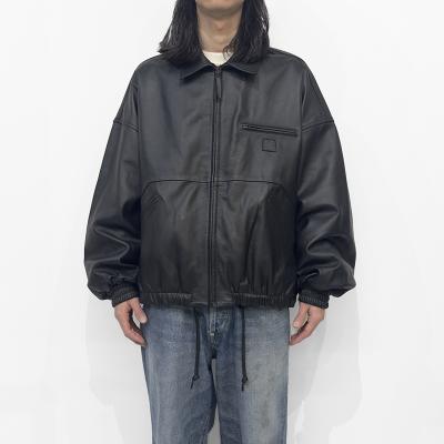 refomed [ CCU LEATHER WORK JACKET ] BLACK