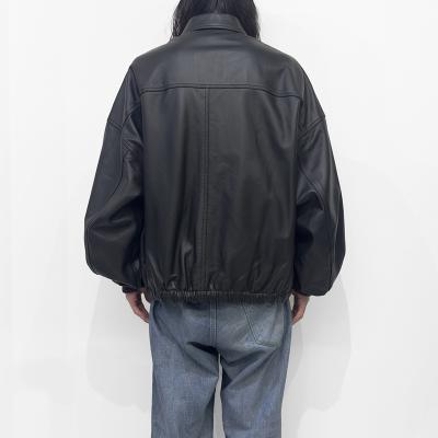 refomed [ CCU LEATHER WORK JACKET ] BLACK