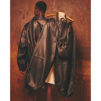 refomed [ CCU LEATHER WORK JACKET ] BLACK
