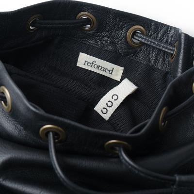 refomed [ “KINCHAKU” CCU LEATHER BAG ] BLACK