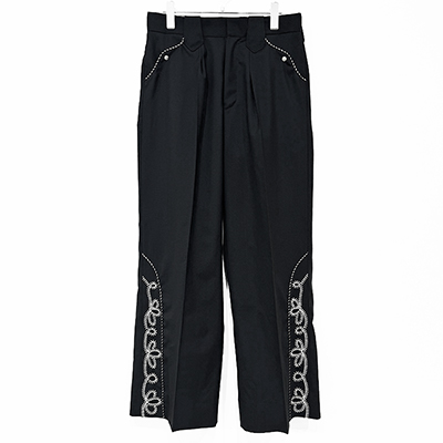 DAIRIKU [ Embroidery Western Wide Slacks ] Black