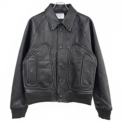 SUGARHILL [ CORDED LEATHER BLOUSON ] BLACK