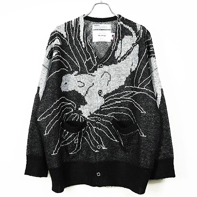 DAIRIKU [ "Leopard" Mohair Cardigan Knit ] Black