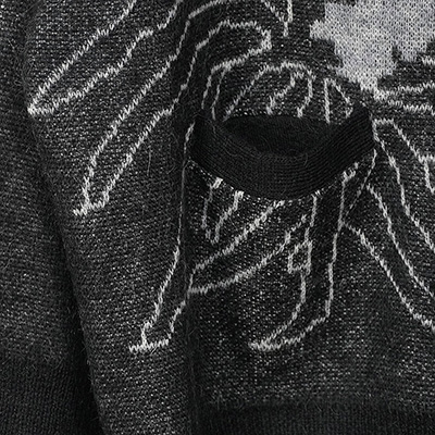 DAIRIKU [ "Leopard" Mohair Cardigan Knit ] Black