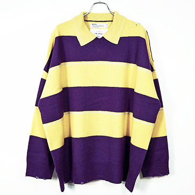 DAIRIKU [ Lager Border Knit ] Yellow&Purple