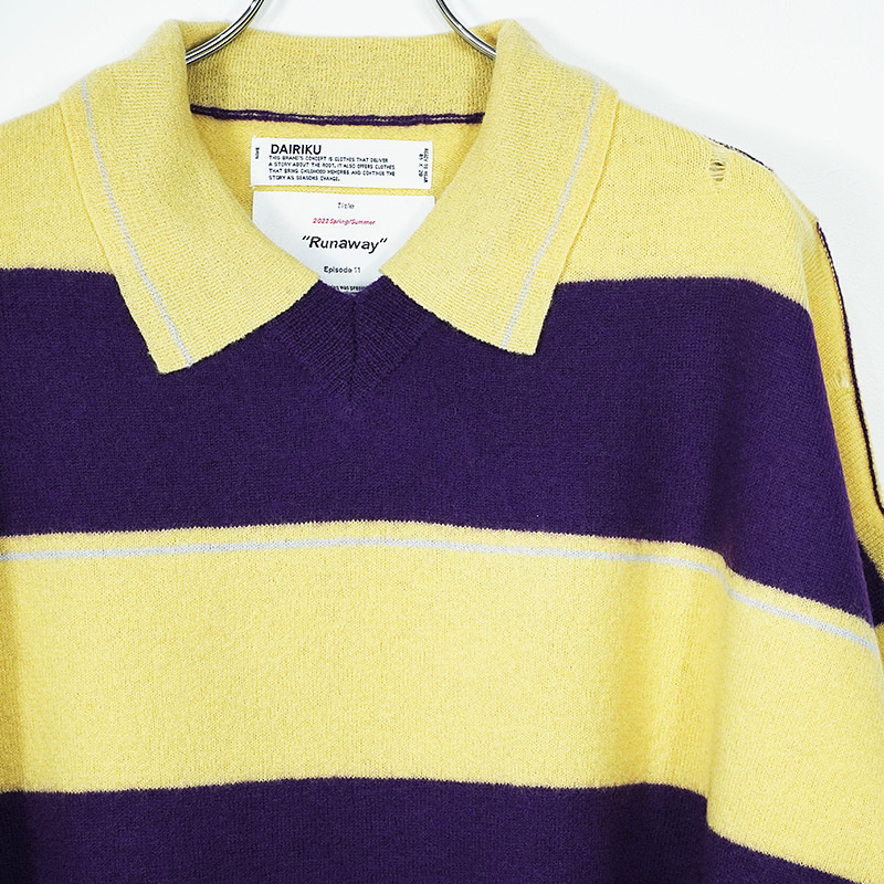 DAIRIKU [ Lager Border Knit ] Yellow&Purple | ロイド・エフ