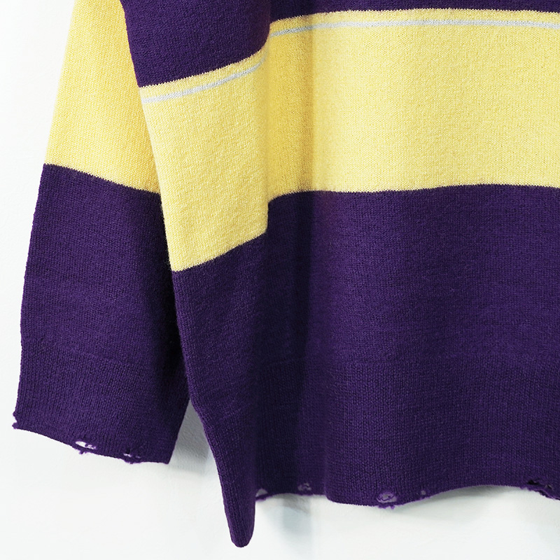 DAIRIKU [ Lager Border Knit ] Yellow&Purple | ロイド・エフ