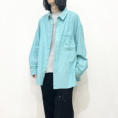 refomed [ WRIST PATCH WIDE SHIRT "CHAMBRAY" ] MINT