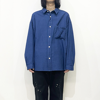 refomed [ WRIST PATCH WIDE SHIRT "CHAMBRAY" ] NAVY