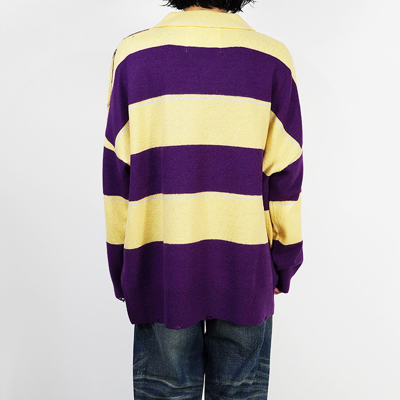 DAIRIKU [ Lager Border Knit ] Yellow&Purple | ロイド・エフ 