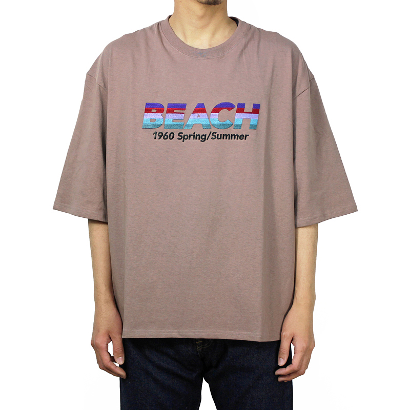 DAIRIKU/"BEACH" Half-Sleeve Tee ナイトパープルメンズ